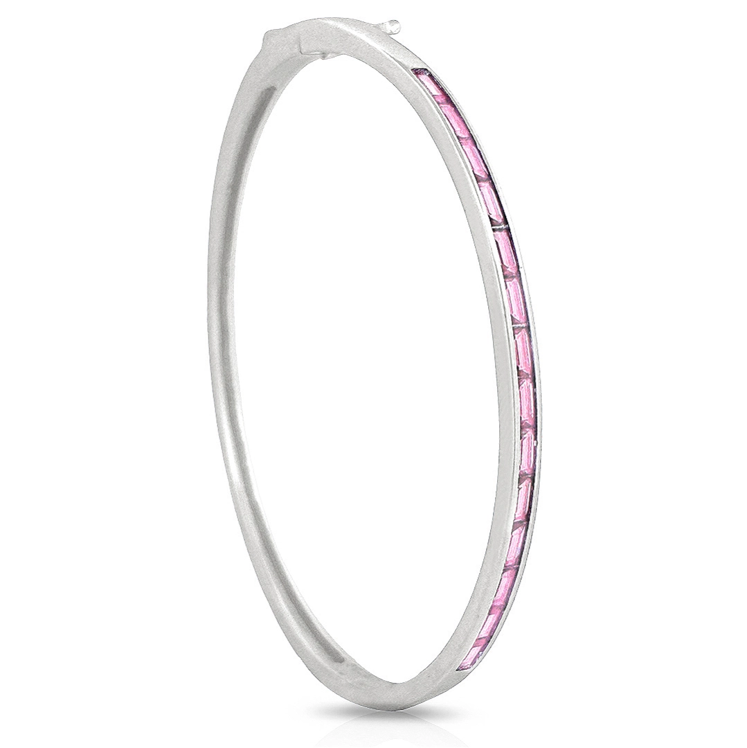 Bracelete Blend Collection de Prata 925 Articulado com Zircônias Rosa