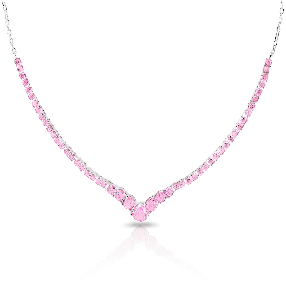 Gargantilha Blend Collection de Prata 925 com Zircônias Rosa