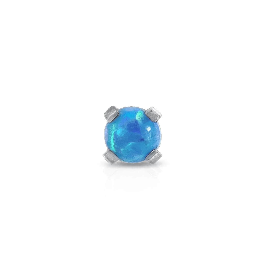 Piercing De Titanium Com Opala Azul M