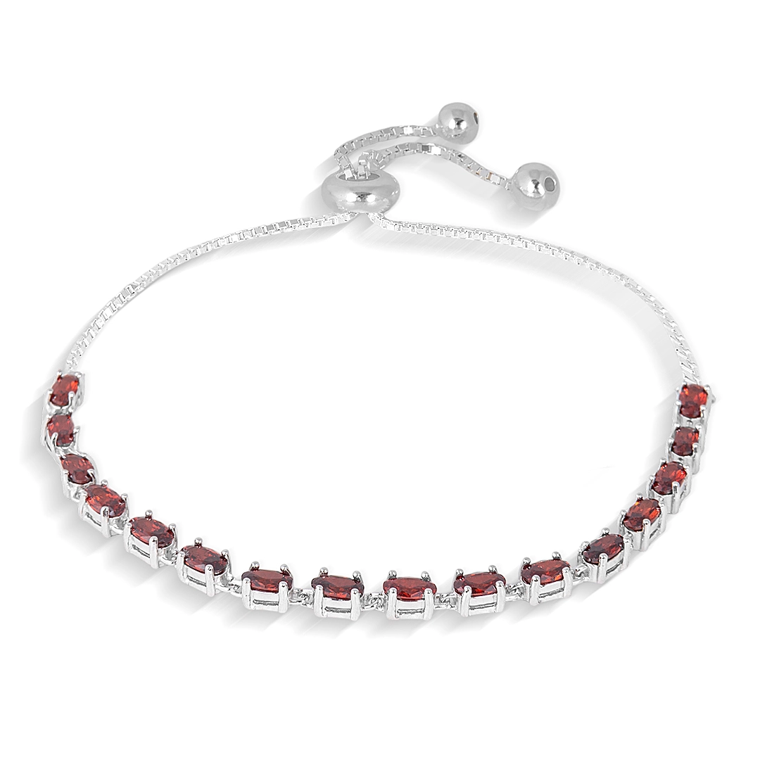 Pulseira Blend Collection de Prata 925 Com Zircônias Granada Oval 