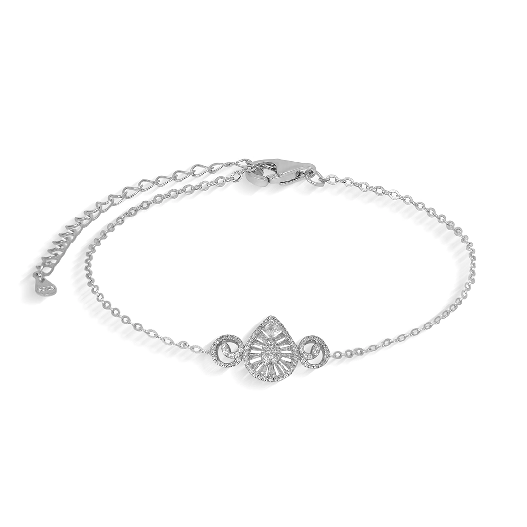 Pulseira de Prata Blend Collection com Gota em Zircônias Cristal