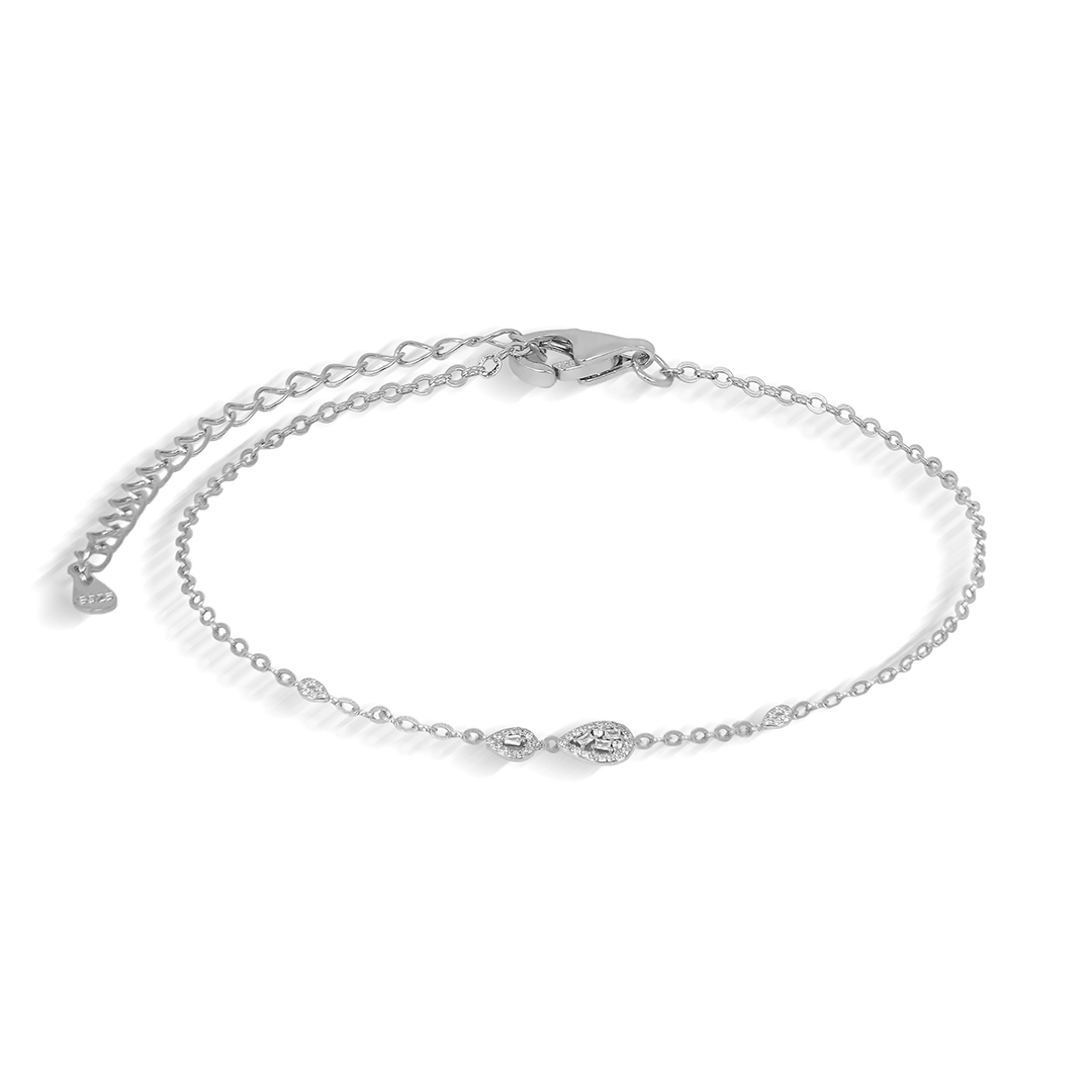 Pulseira de Prata Blend Collection Com Zircônia Cristal Gota