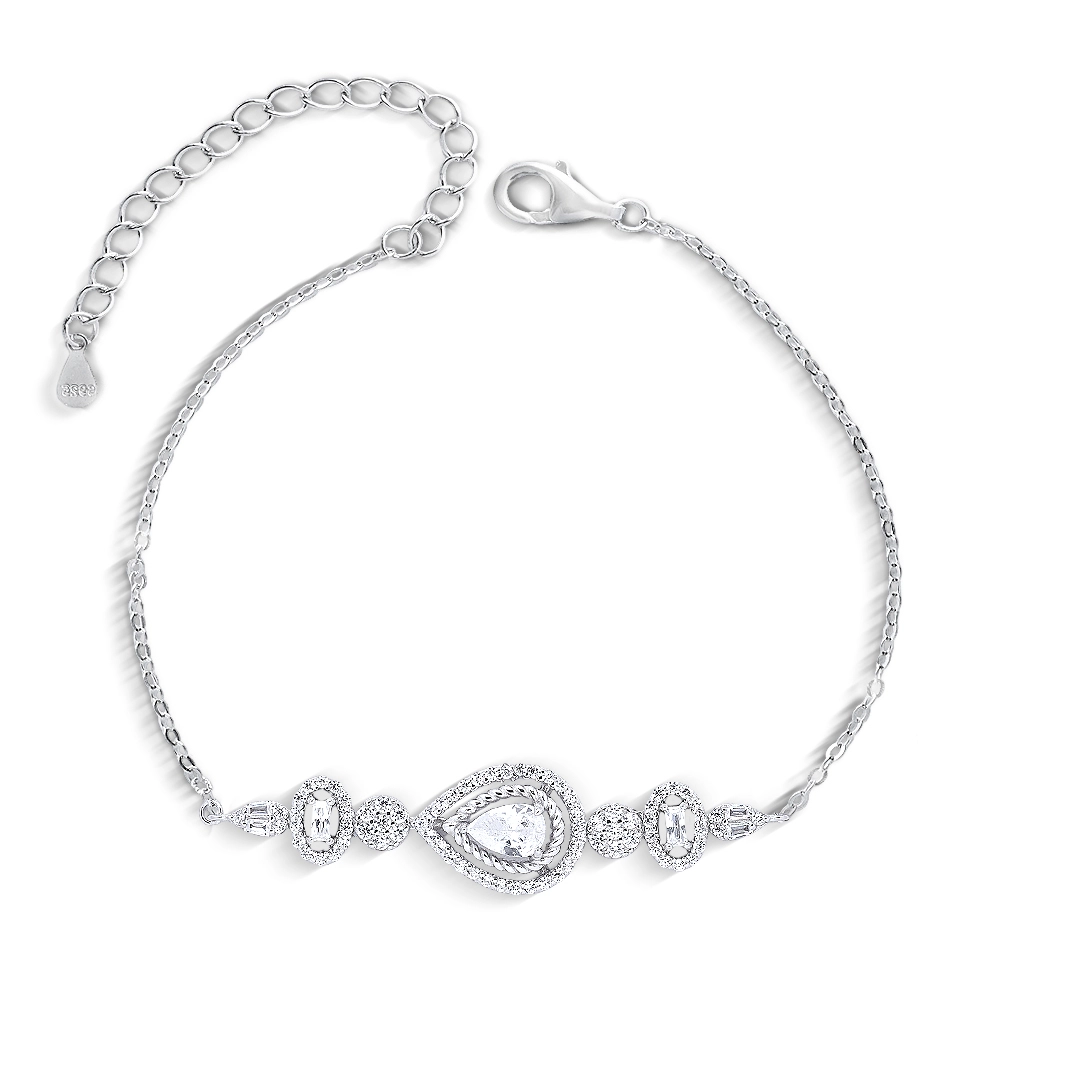 Pulseira de Prata Blend Collection Gota com Zircônia Cristal 