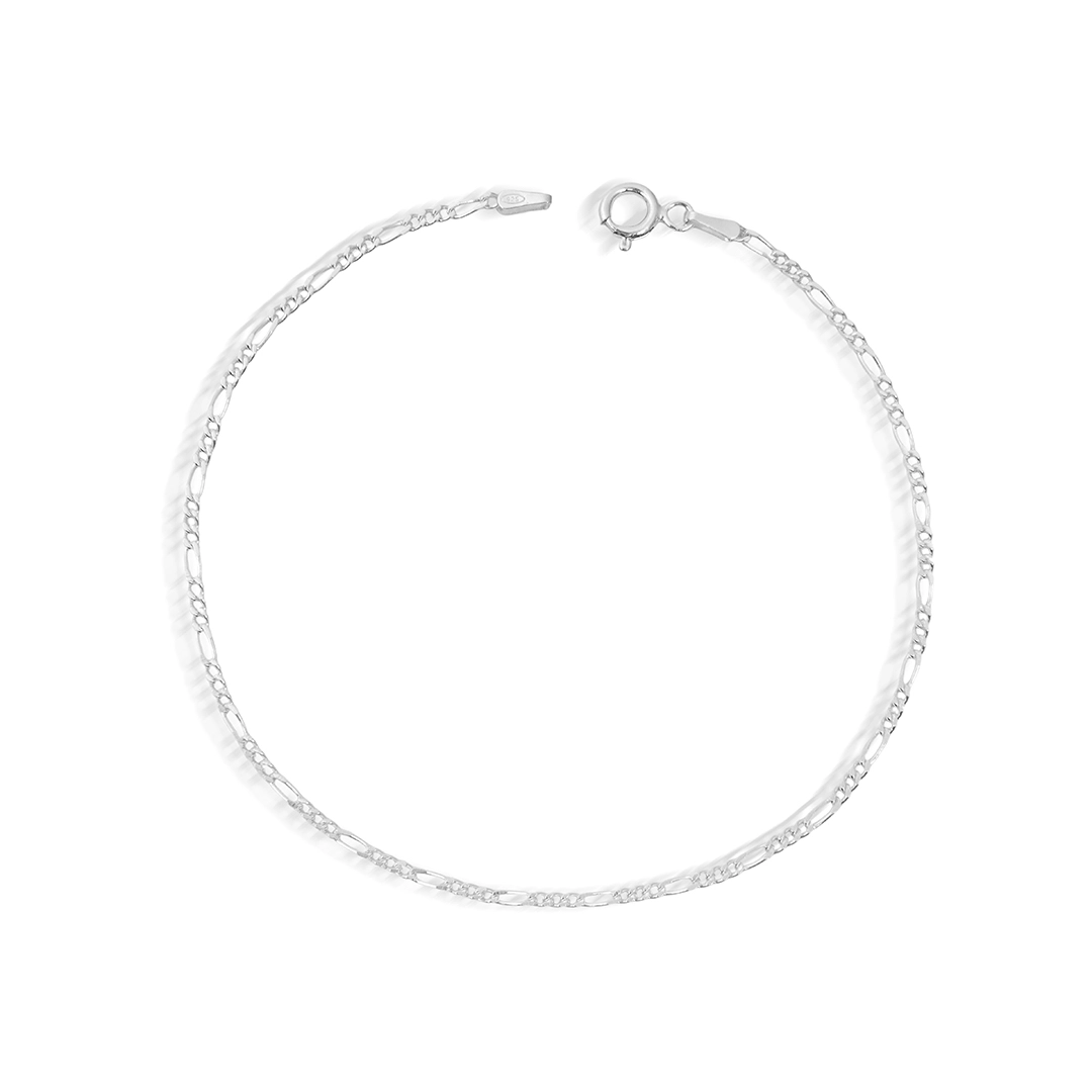 Pulseira de Prata Figaro Flat 21 cm