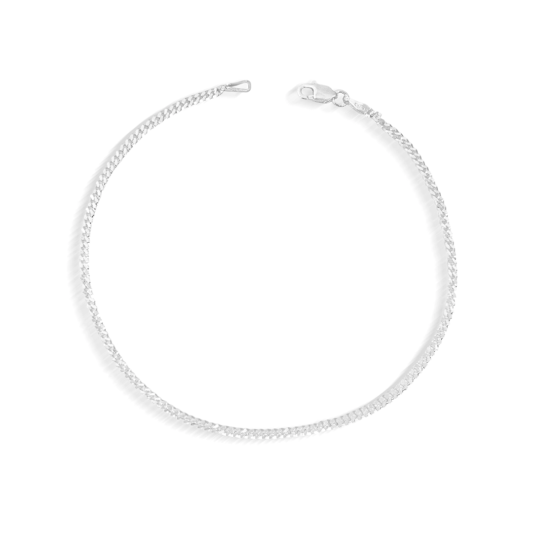 Pulseira de Prata Gourmette Flat 22 cm