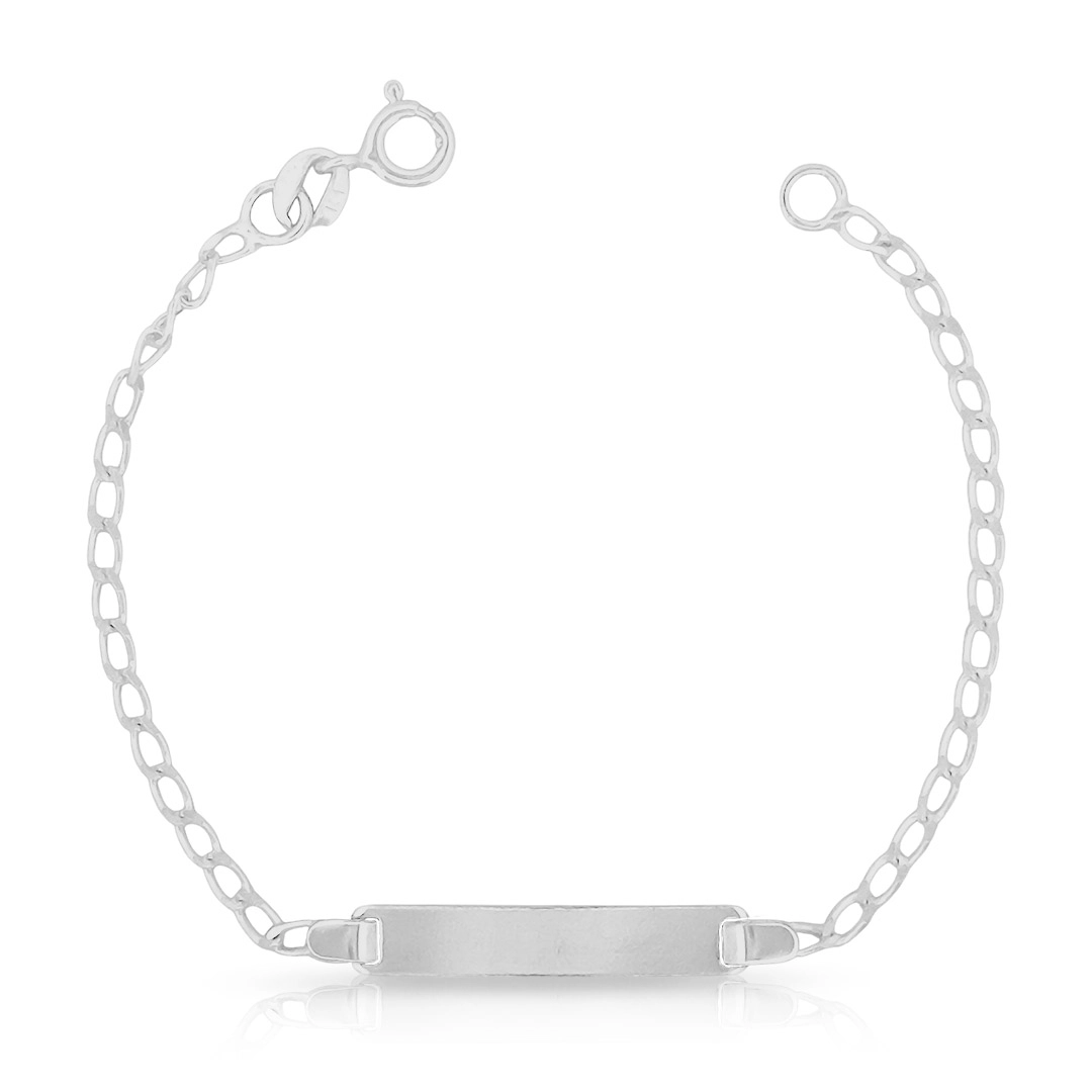 Pulseira de Prata Infantil com Placa Lisa 